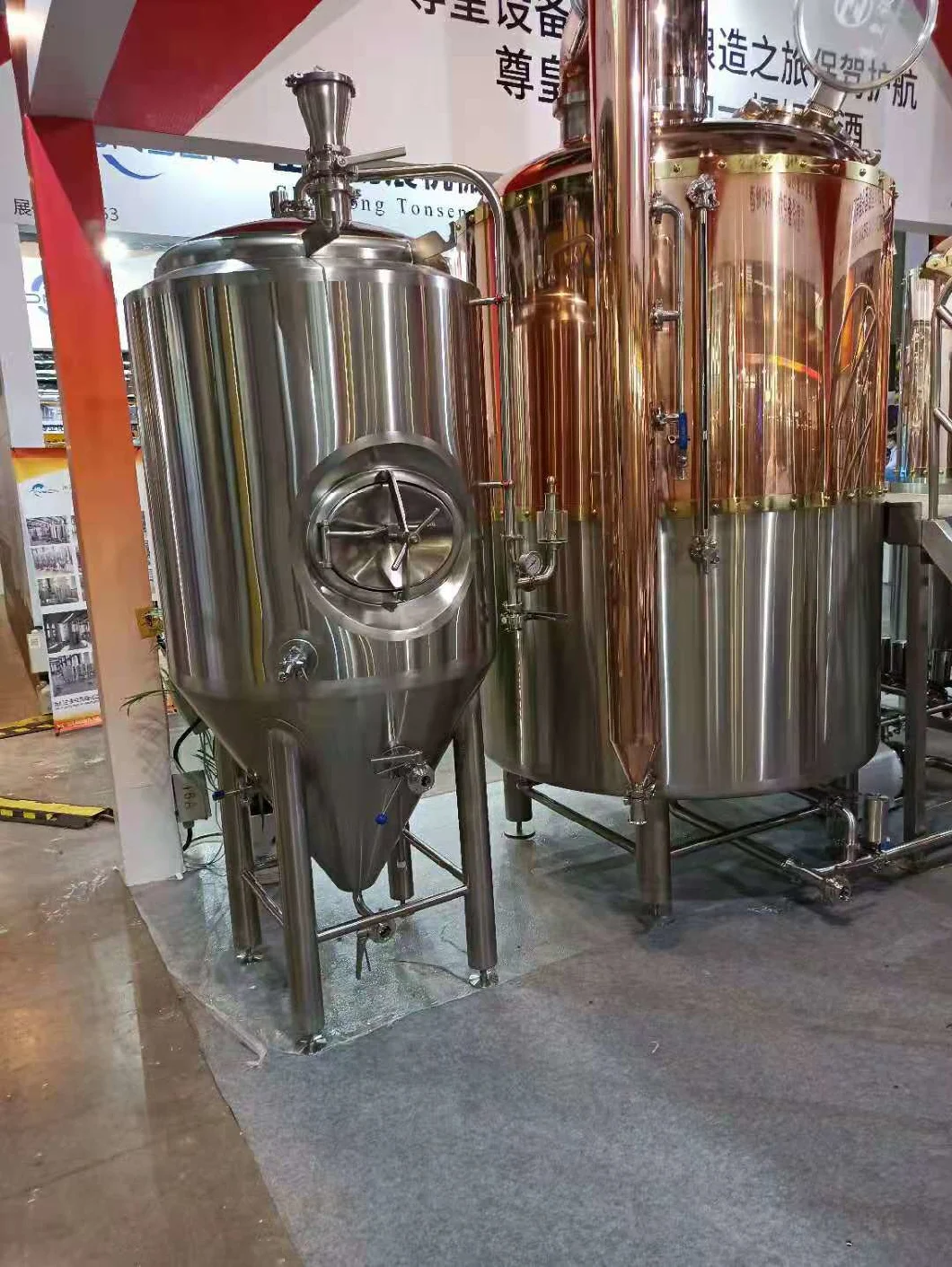 2 Vessel 1000L Red Copper Beer Brewery Equipment for Beer Brewing