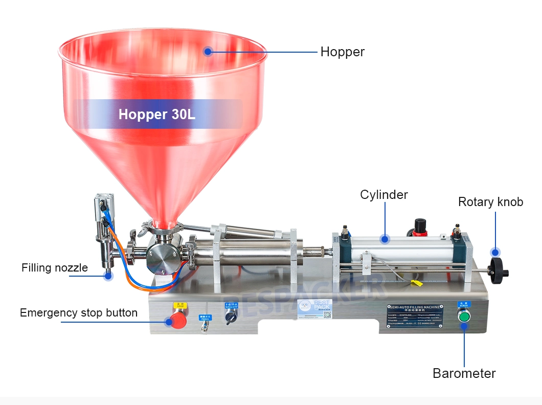 Semi automatic ice cream water liquid honey juice sauce soft drink tomato paste filling machine